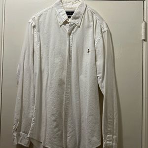 Polo slim fit long sleeve button down size large